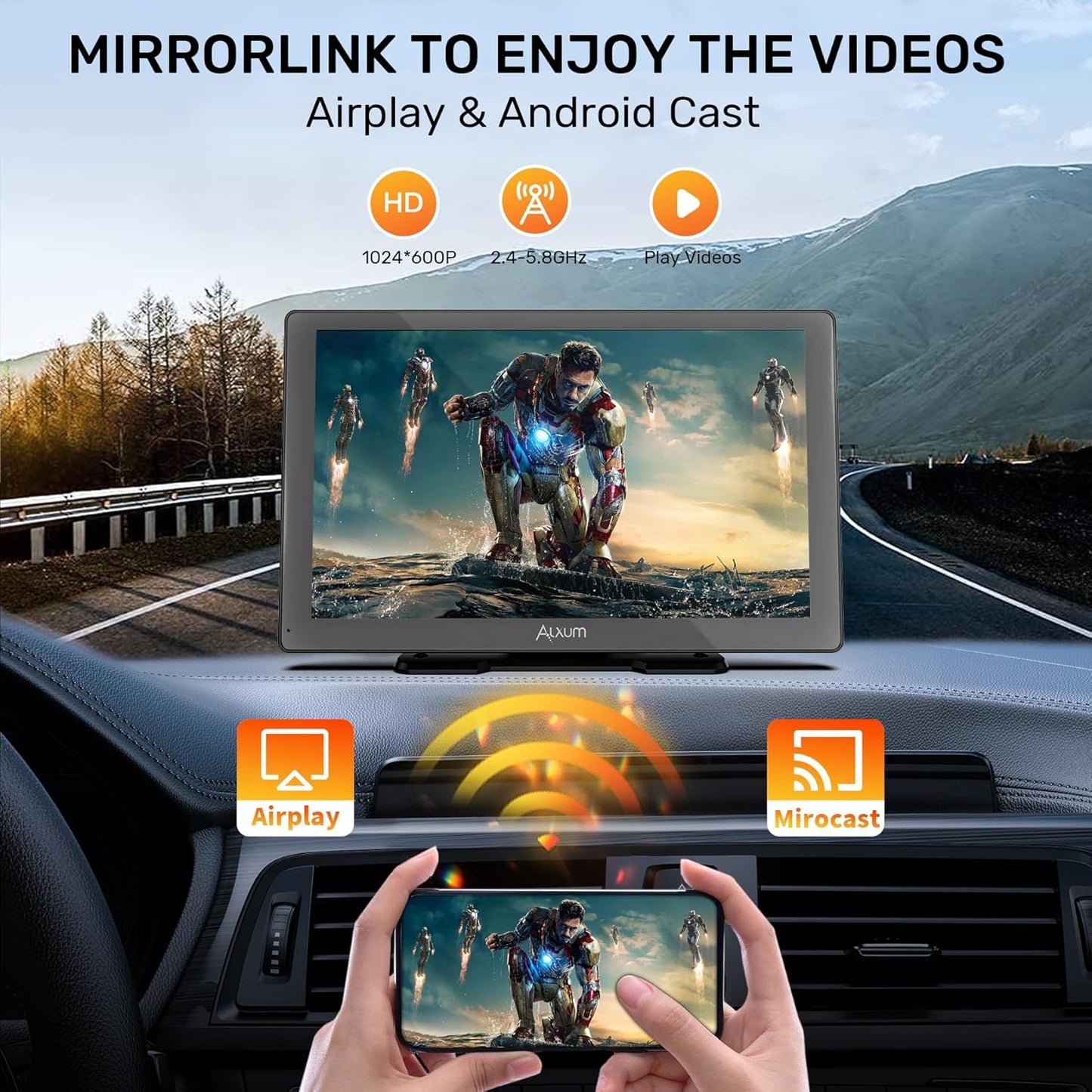 Navigatie Auto, Multimedia cu ecran 9 inch, camera marsarier, Apple CarPlay si Android Auto, Mirror Link, control vocal, transmitator FM, AUX