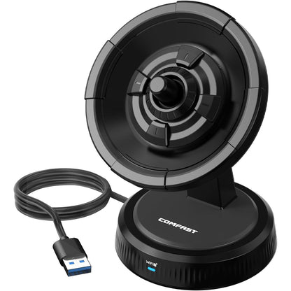 Adaptor USB WiFi 7 COMFAST BE6500, AX BE6500 Tri-Band 6500Mbps, USB 3.0, antena externa 6dBi, 6GHz + 5GHz + 2.4GHz, MU-MIMO, OFDMA, WPA3, pentru Desktop si Laptop cu Windows 10/11