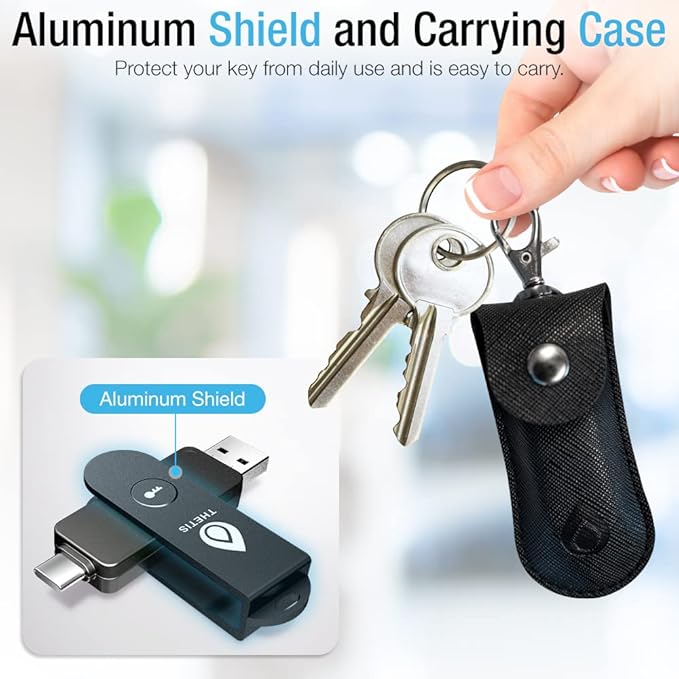 Dispozitiv criptografic securizat USB-A/USB-C, autentificare in doi factori, cheie de securitate NFC FIDO 2.0, pentru protectie multifactor (HOTP), pentru tableta/smartphone Android si dispozitive Windows/MacOS/Linux