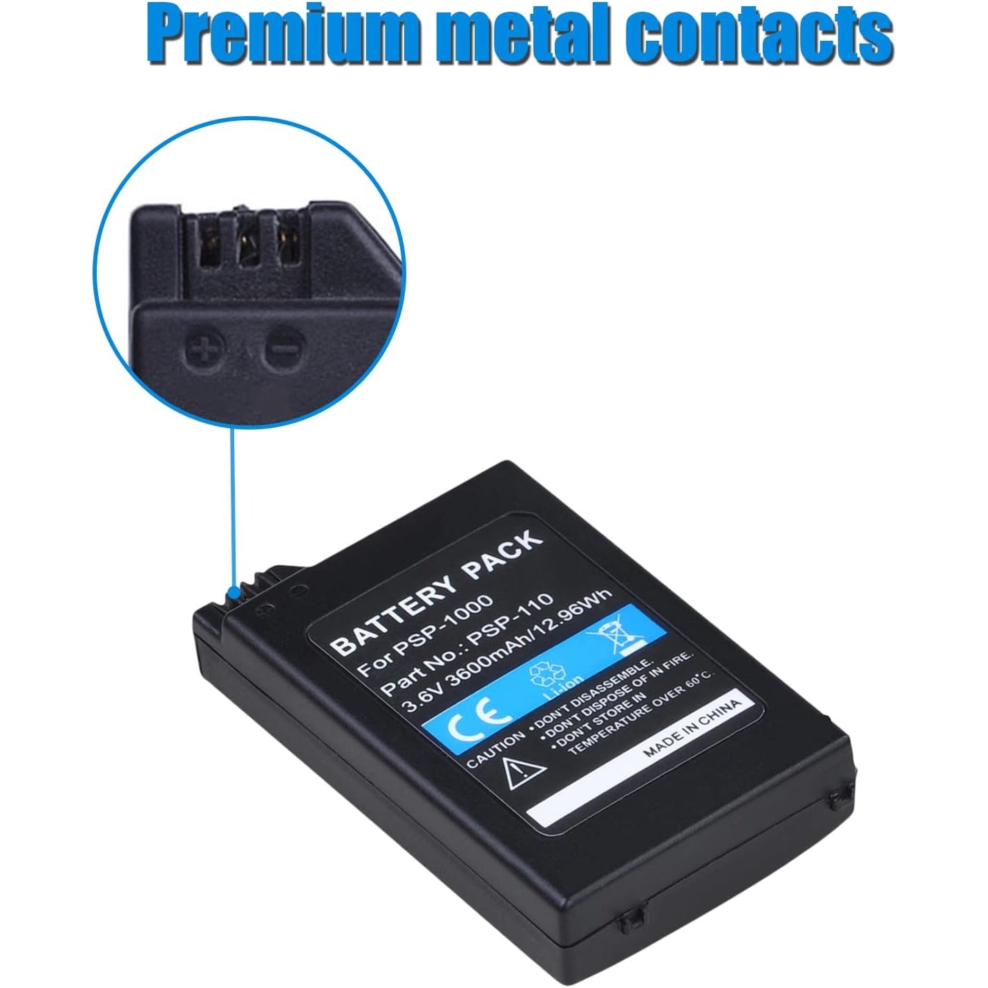Set de 2 acumulatori 3600 mAh cu incarcator dual, inlocuieste PSP-110, pentru Sony PSP 1000, 1001, 1002, 1003, 1004, 1005, 1006, 1007, 1008, 1010