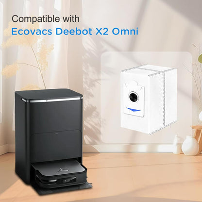 Set 15 saci pentru aspirator Ecovacs Deebot X2 Omni, de 3 litri, din material textil, cu strat din carbon activ, usor de instalat