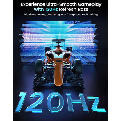 Monitor portabil gaming SUPERFECT 18.5 inch, Full HD 1920x1080 IPS mat, 120Hz, 16:9, 125% sRGB, USB-C + Mini HDMI, difuzoare integrate, suport reglabil, compatibil VESA, pentru laptop, PC, telefon, PS4/PS5, Xbox
