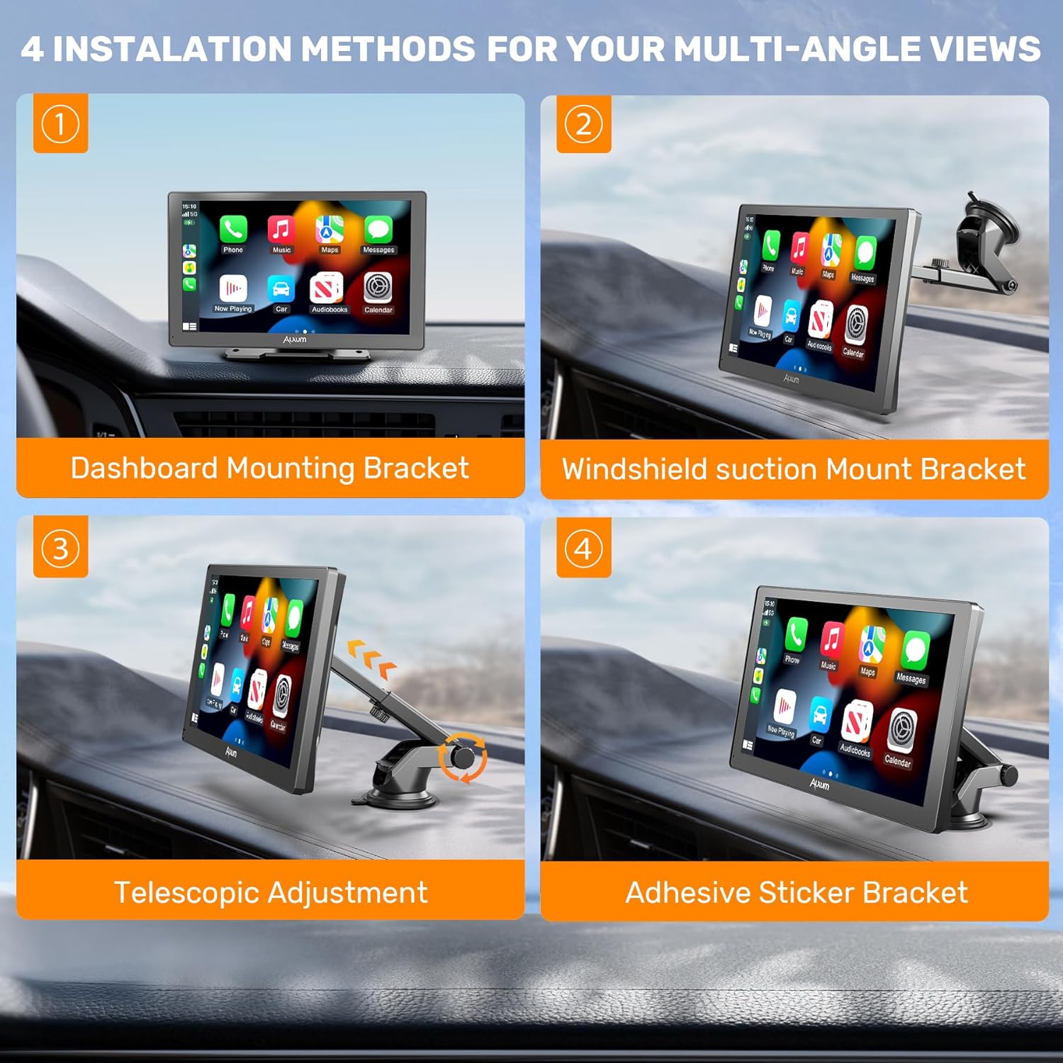 Navigatie Auto, Multimedia cu ecran 9 inch, camera marsarier, Apple CarPlay si Android Auto, Mirror Link, control vocal, transmitator FM, AUX