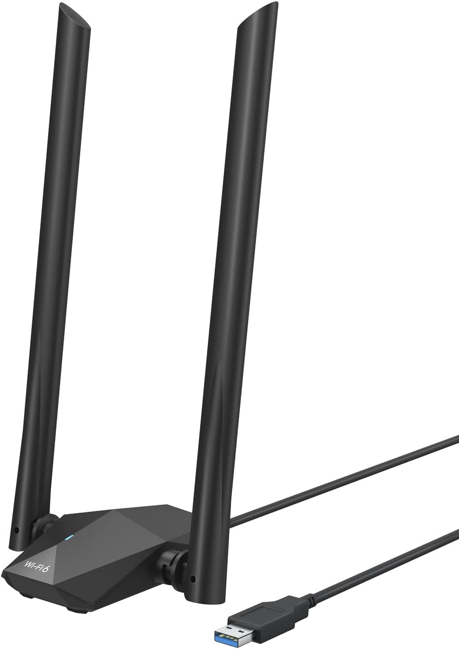 Adaptor wireless WiFi 6, AX1800 Mb, Dual Band 5GHz/2.4GHz, 1201Mbps/574Mbps, Doua antene reglabile, Raza mare de actiune, pentru PC, Laptop, Doar Windows 10/11