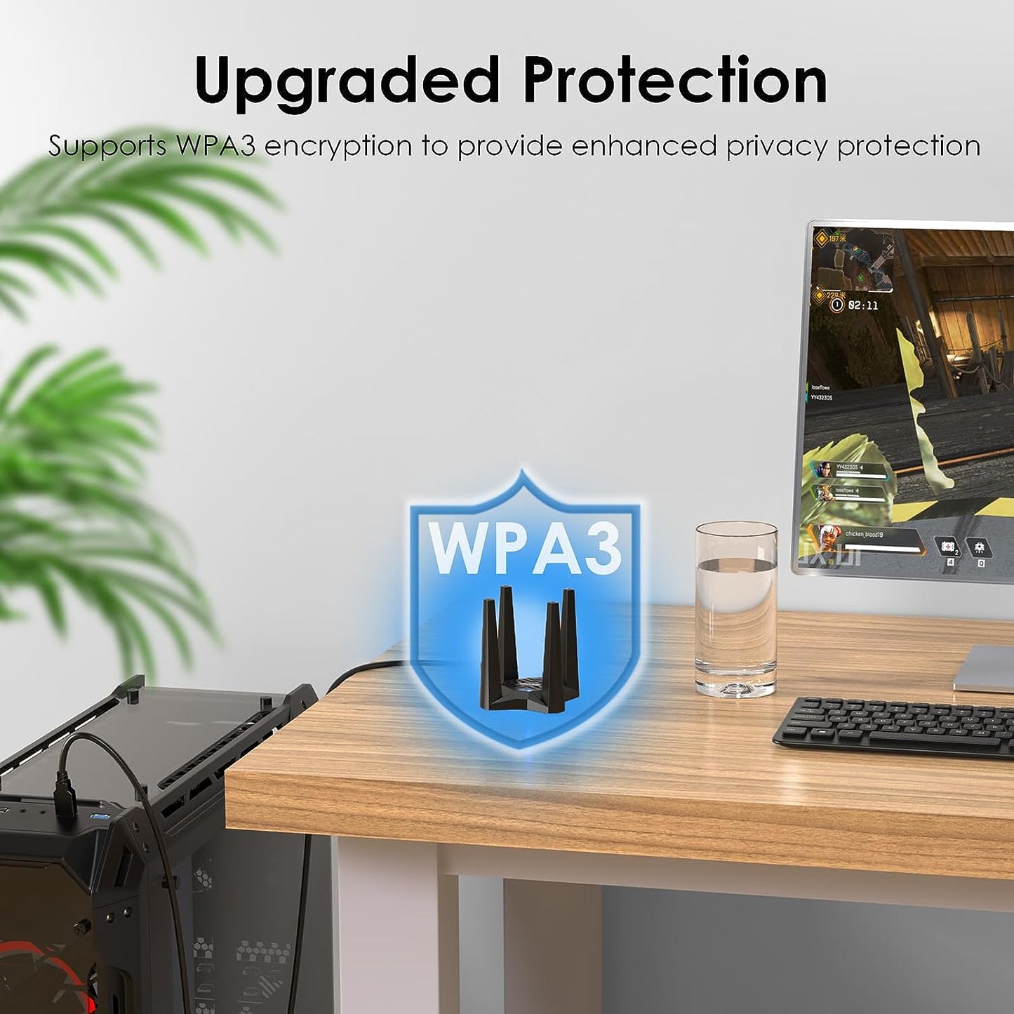 Adaptor wireless WiFi 6, AX1800, Dual Band ,5GHz /2.4GHz,1201Mbps/574Mbps, Criptare WPA3, Mod Hotspot, OFDMA si MU-MIMO, Baza magnetica, Doar pentru Windows 10/11, Wavlink