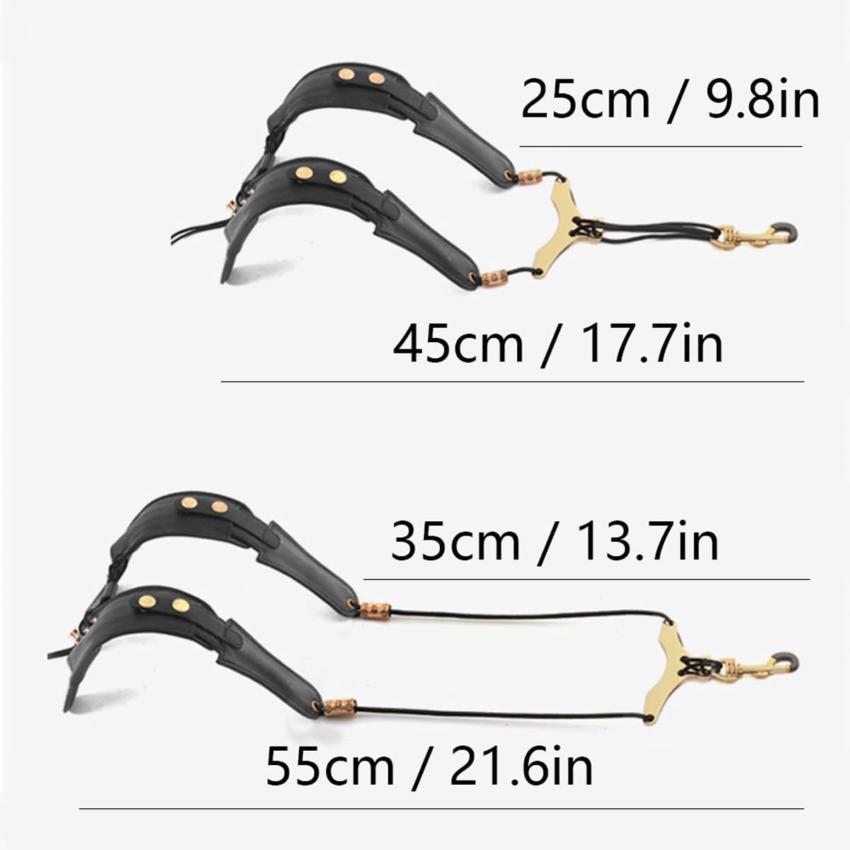 Curea pentru saxofon din piele,suport reglabil 25cm - 55cm pentru umeri si gat ,  gatar captusit, unisex, negru