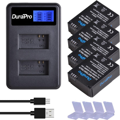 Set 4 acumulatori de 1250mAh si incarcator USB Dual cu display LCD, pentru camera video sport GoPro HERO3, GoPro HERO3+ Silver Edition, HERO3 White Edition, GoPro Hero 3 Black Edition,  GoPro HD HERO 3+ Black Edition AHDBT-301/ AHDBT-302