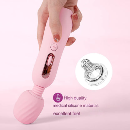 Vibrator, aparat de masaj cu functie de caldura, portabil, Wireless, 5 moduri de vibratii puternice pentru femei, masaj dureri musculare, recuperare, incarcare USB