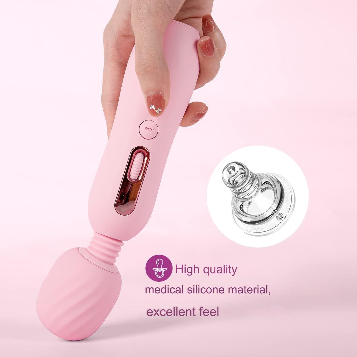 Vibrator, aparat de masaj cu functie de caldura, portabil, Wireless, 5 moduri de vibratii puternice pentru femei, masaj dureri musculare, recuperare, incarcare USB