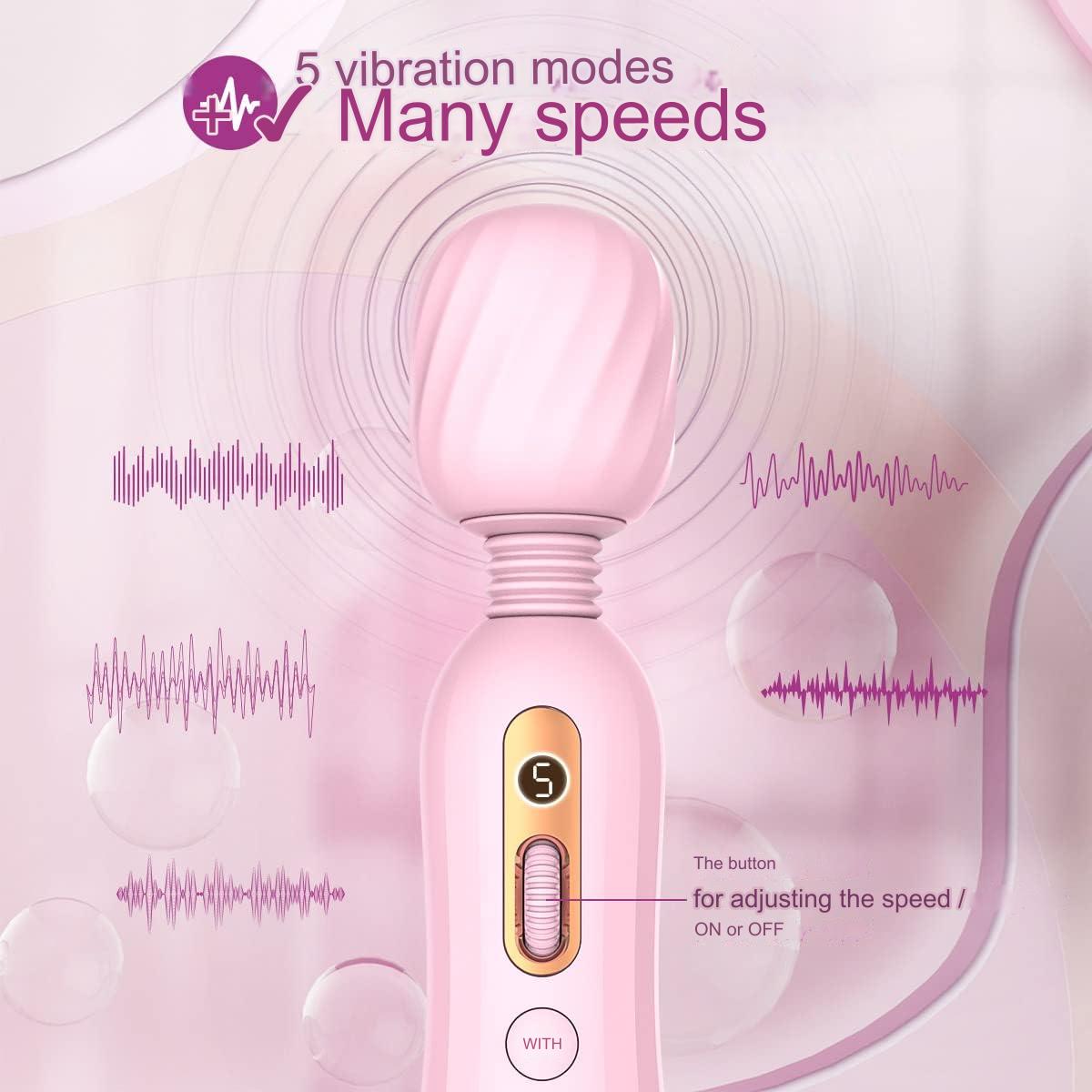 Vibrator, aparat de masaj cu functie de caldura, portabil, Wireless, 5 moduri de vibratii puternice pentru femei, masaj dureri musculare, recuperare, incarcare USB