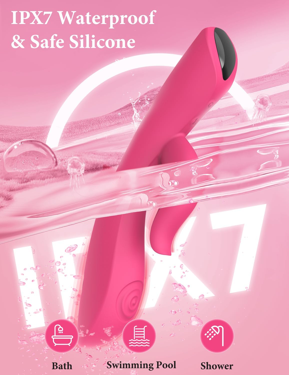 Vibrator cu stimulator clitoris, cu aplicatie smartphone, 12 moduri de vibratie, impermeabil IPX7, din silicon