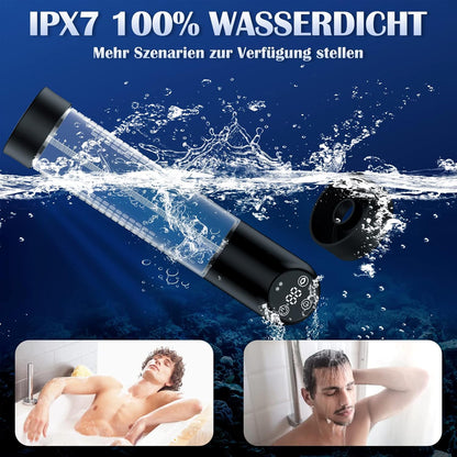 Pompa vacuum electrica IPX7 pentru marire erectie, 6 niveluri de aspiratie,100% impermeabil, cu set de inele si 2 maneci din silicon