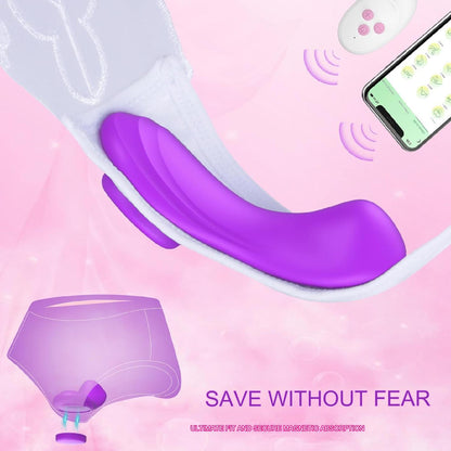 Vibrator fluture pentru chiloti cu telecomanda si aplicatie telefon, stimulator clitoris cu 10 moduri de vibratii, magnetic, IPX7 impermeabil ultra-subtire