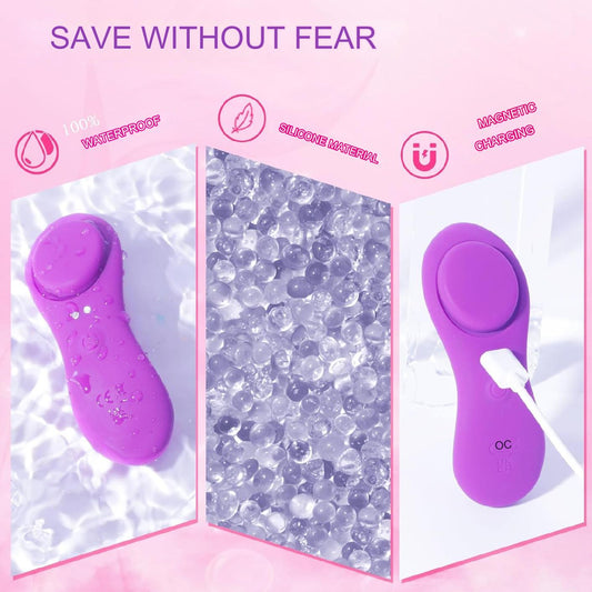 Vibrator fluture pentru chiloti cu telecomanda si aplicatie telefon, stimulator clitoris cu 10 moduri de vibratii, magnetic, IPX7 impermeabil ultra-subtire