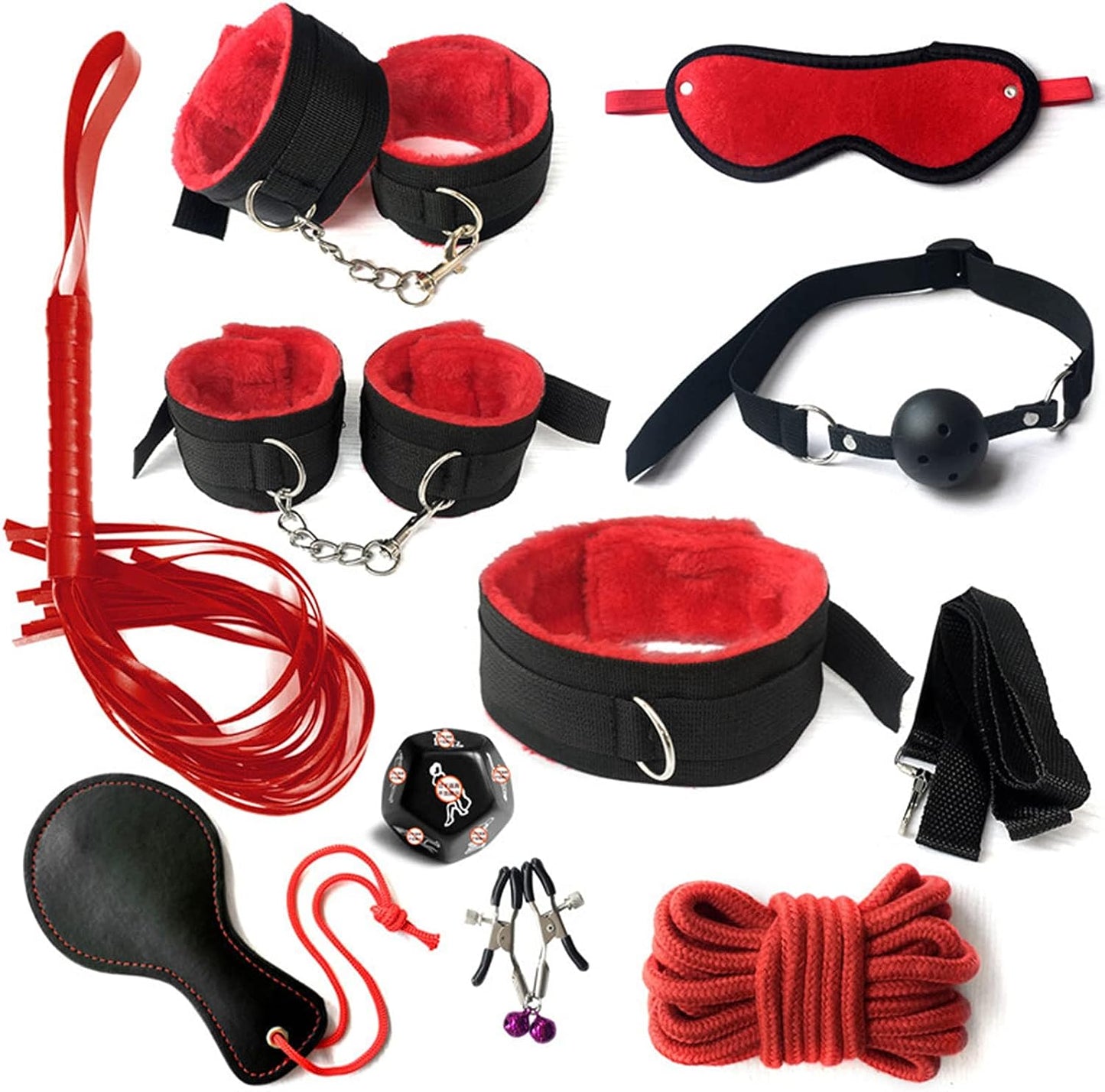 Set de 35 jucarii erotice, BDSM, bondage, catuse, bici, cleme pentru mamelon, set plug, pentru incepatori si cupluri cu experienta