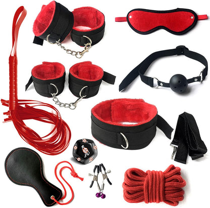 Set de 35 jucarii erotice, BDSM, bondage, catuse, bici, cleme pentru mamelon, set plug, pentru incepatori si cupluri cu experienta