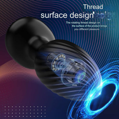 Vibrator plug anal, pentru stimularea prostatei la barbati si a punctului G la femei, cu 7 moduri de rotatii, 7 moduri de vibratii, impermeabil IPX6