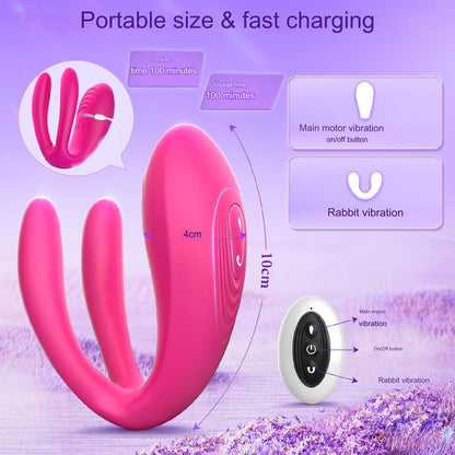Vibrator pentru adulti, stimulator clitoris cu telecomanda si aplicatie telefon, 10 moduri de vibratie, IPX7 impermeabil, dildo erotic