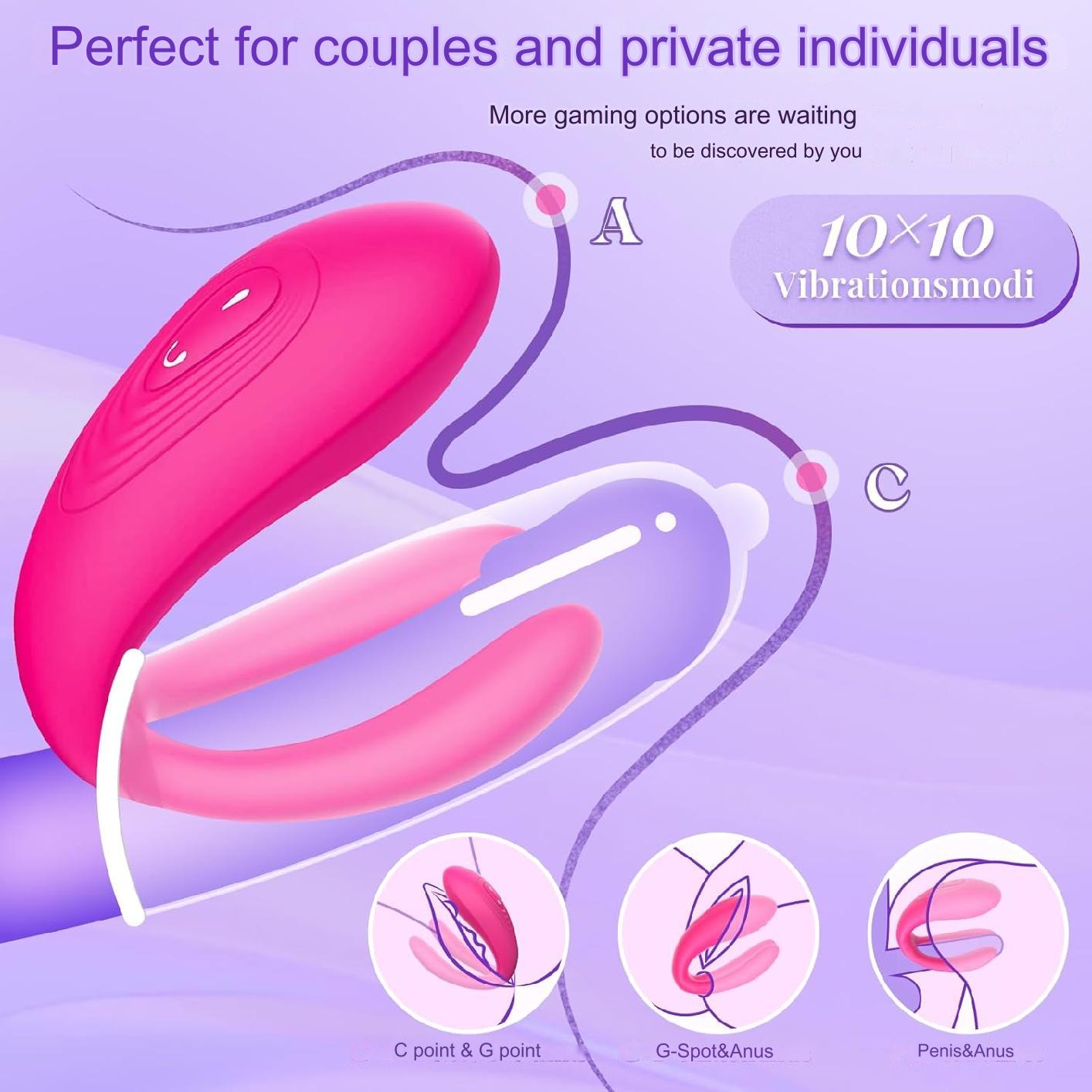 Vibrator pentru adulti, stimulator clitoris cu telecomanda si aplicatie telefon, 10 moduri de vibratie, IPX7 impermeabil, dildo erotic