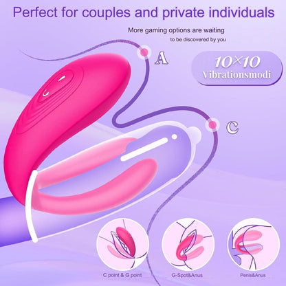 Vibrator pentru adulti, stimulator clitoris cu telecomanda si aplicatie telefon, 10 moduri de vibratie, IPX7 impermeabil, dildo erotic