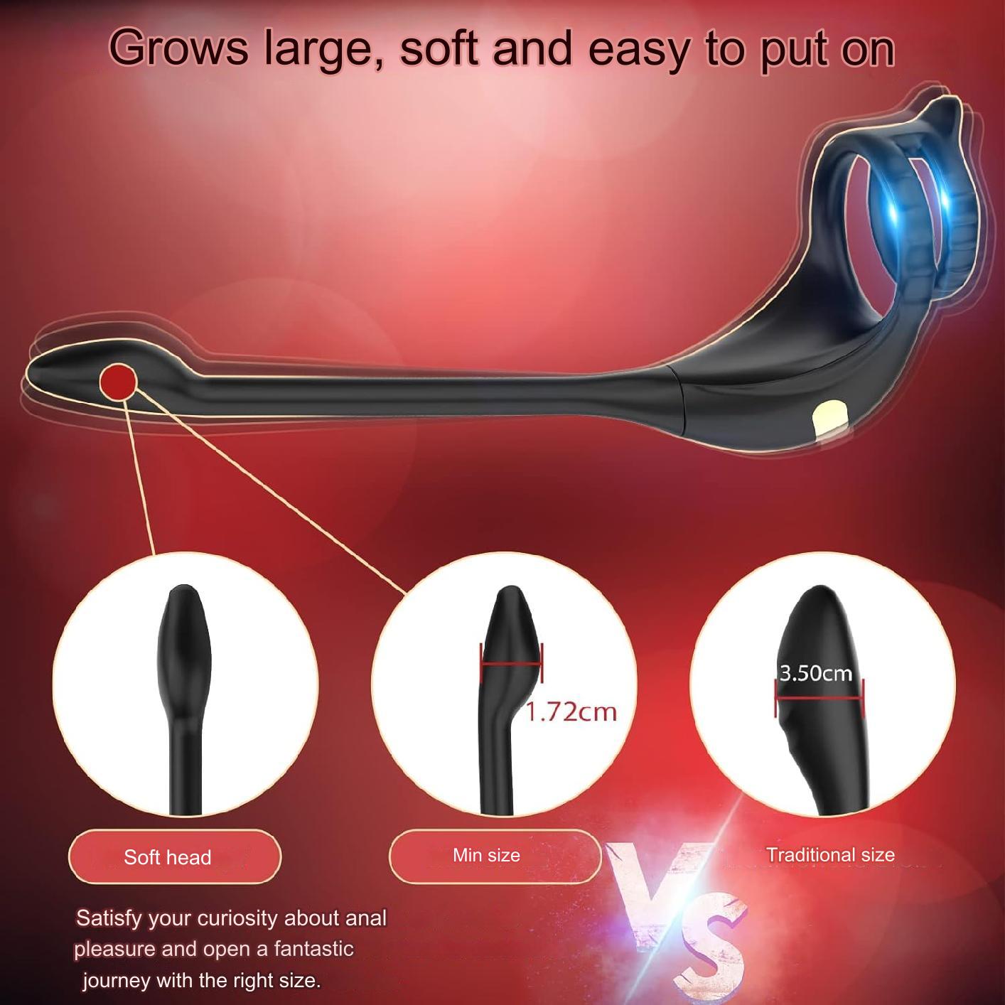 Vibrator inel dublu pentru penis cu aplicatie telefon,10 moduri de vibratie, impermeabil