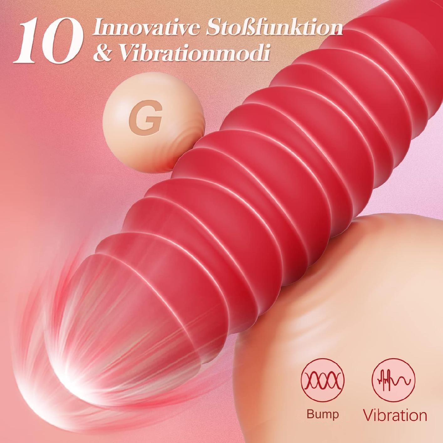 Vibrator portabil pentru femei 3 in 1 cu stimulare clitoris, punct G si lins, 10 moduri de vibratii, impermeabil