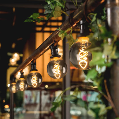 Set 6 bec LED vintage Edison E27, becuri de 4W alb cald, dimabile, CRI 90+, sticla fumurie, iluminare retro in casa, cafenea, restaurant