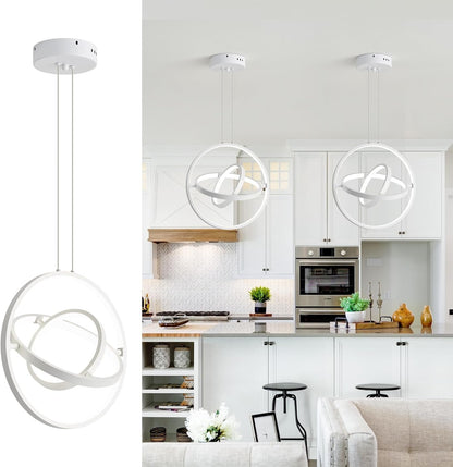 Lustra suspendata, lampa LED cu lungime reglabila si modificare forma, iluminare 360°, CRI 80+, pentru living, dormitor, bucatarie, hol