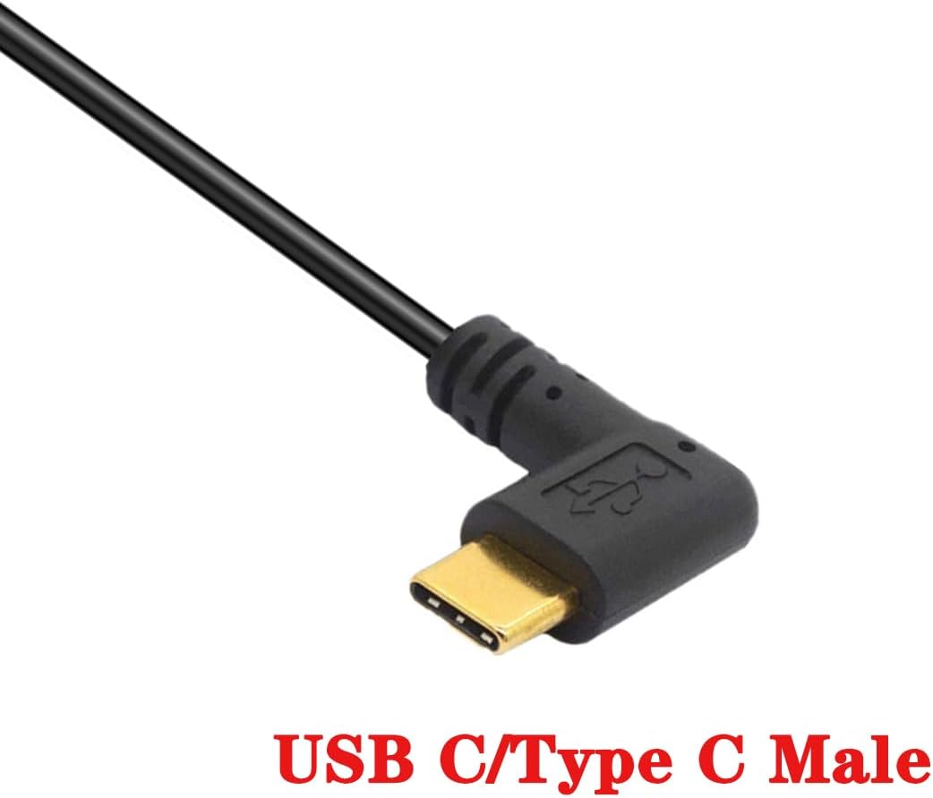 Cablu USB-C la Mini USB 5 pini, USB 3.1 Type C la Mini USB B, adaptor unghi drept, transfer date si incarcare 480Mbps, compatibil GoPro, camera foto, GPS, HDD, laptop si MacBook, 25 cm, negru