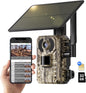 Camera de vanatoare 4G cu panou solar, senzor de miscare, nightvision, camera cu unghi de 170°, streaming live, impermeabila IP66, control prin aplicatie, cartela SIM si card 32Gb incluse, maro