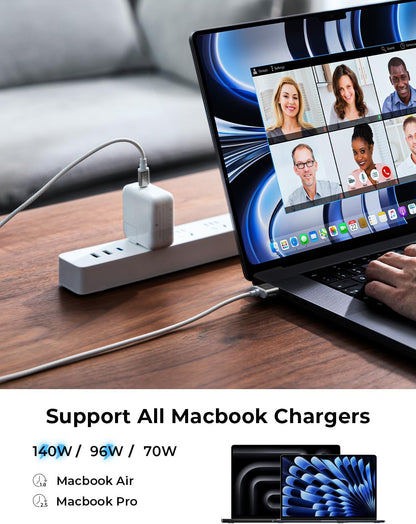 Cablu de incarcare USB-C la Magsafe 3 pentru alimentare MacBook Air M2 M3 2023/2022, MacBook Pro 13 2023 (M3, M2, 14-16 inch), de 2m, 140W PD, magnetic, cu indicator LED