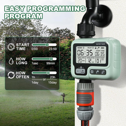 Programator irigare/udare cu display LCD, automat/manual, blocare taste, intarziere ploaie, filtru inclus, programare usoara