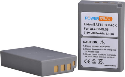 Set de 2 acumulatori BLS-50 BLS-5 2000 mAh si incarcator dual, compatibil cu Olympus Pen E-P7 E-PL10 E-PL9 E-PL8 E-PL7 E-PL6 E-PL5 E-PL3 E-PL1s E-PM2, OM-D E-M5 Mark III III S, Stylus 1