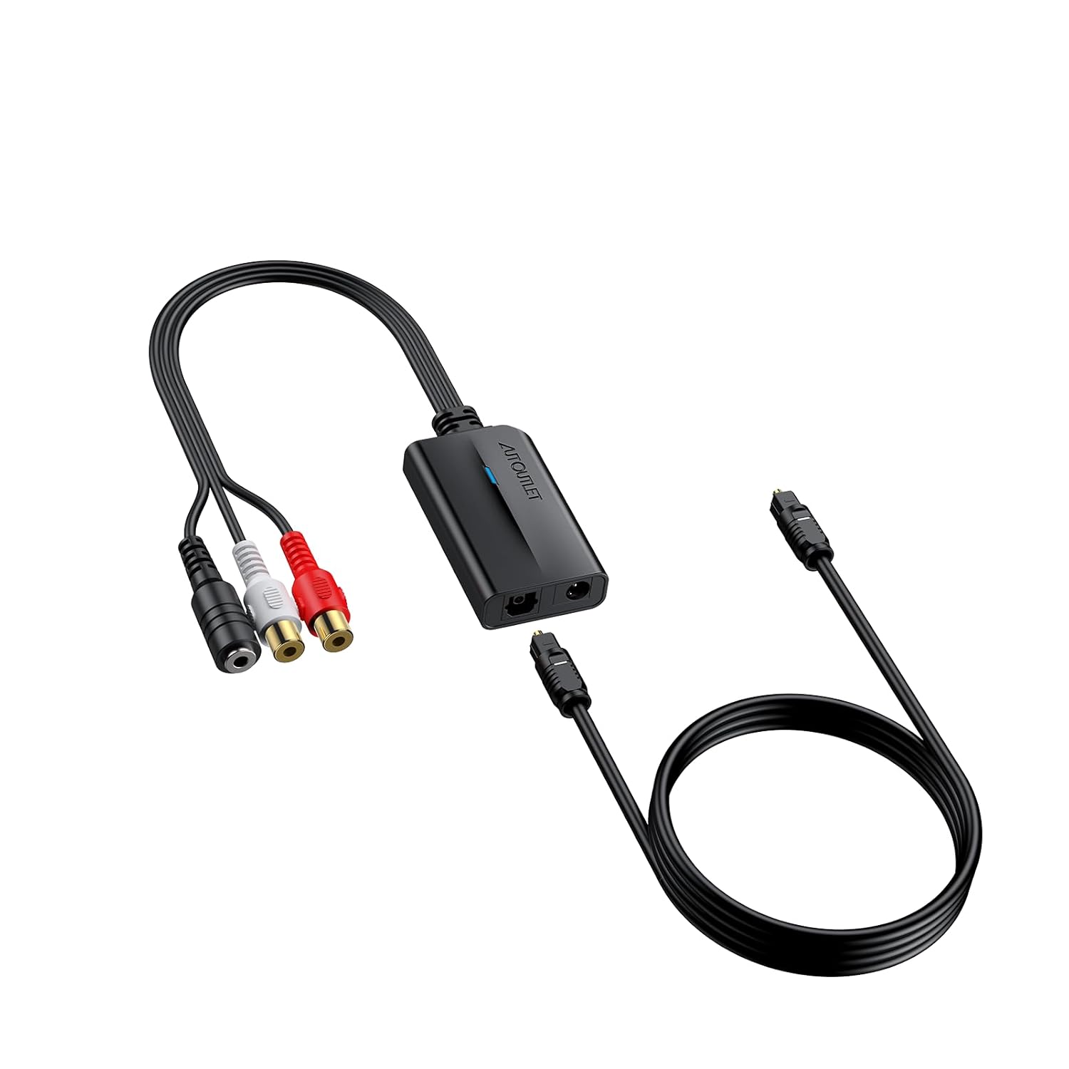 Convertor audio DA 192KHz de la digital la analog, SPDIF TOSLINK/OPTIC, cu cablu optic de 1 m, compatibil HDTV/DVD/Blu-ray/Xbox/PS3/PS4