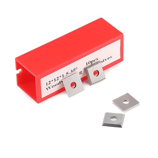 Set de 10 placute amovibile vidia, de strunjire, pentru prelucrarea lemnului, 12 x 12 x 1,5 mm, frezare 35 grade, pentru strung si dalta