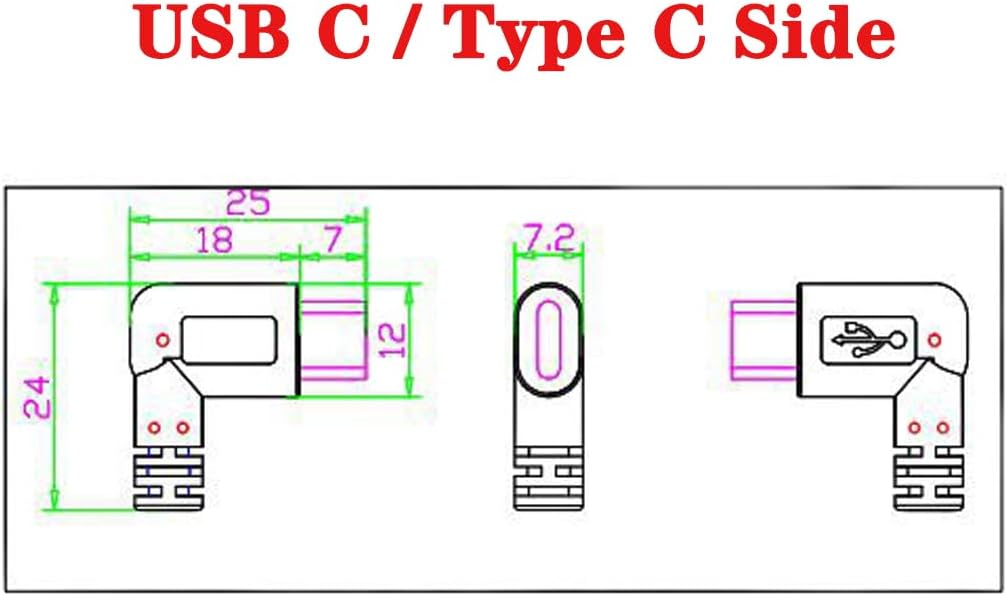 Cablu USB-C la Mini USB 5 pini, USB 3.1 Type C la Mini USB B, adaptor unghi drept, transfer date si incarcare 480Mbps, compatibil GoPro, camera foto, GPS, HDD, laptop si MacBook, 25 cm, negru
