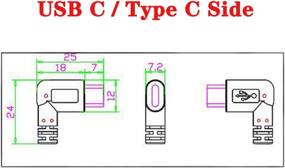 Cablu USB-C la Mini USB 5 pini, USB 3.1 Type C la Mini USB B, adaptor unghi drept, transfer date si incarcare 480Mbps, compatibil GoPro, camera foto, GPS, HDD, laptop si MacBook, 25 cm, negru