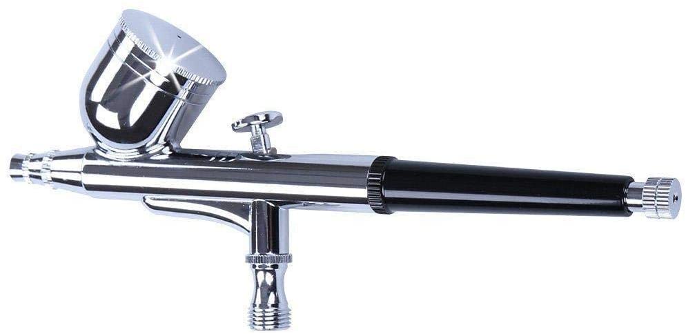 Set aerograf cu compresor cu regulator si filtru, airbrush cu pipete, furtun, si duze 0,2; 0,3; 0,5 mm, cu rezervor de 7 ml