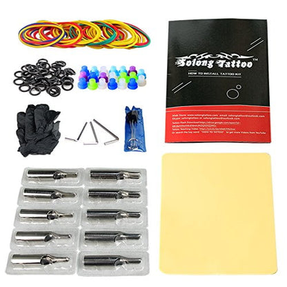 Set 4 masini de tatuat cu accesorii, sursa, culori, ace si cutie de transport