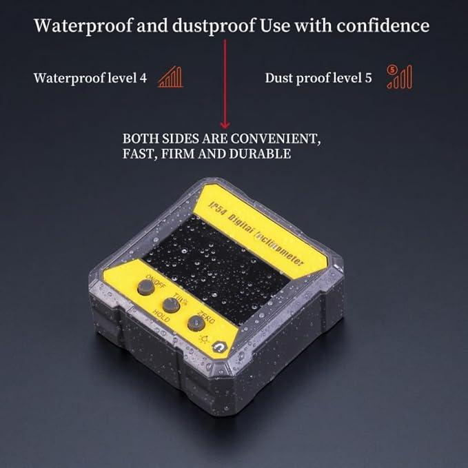 Nivela digitala magnetica 4 x 90°, eroare ±0,2°, ecran LCD, impermeabil IP54, aparat de masurat unghiuri 360°, inclinometru digital portabil pentru prelucrarea lemnului, metalului, constructii si auto