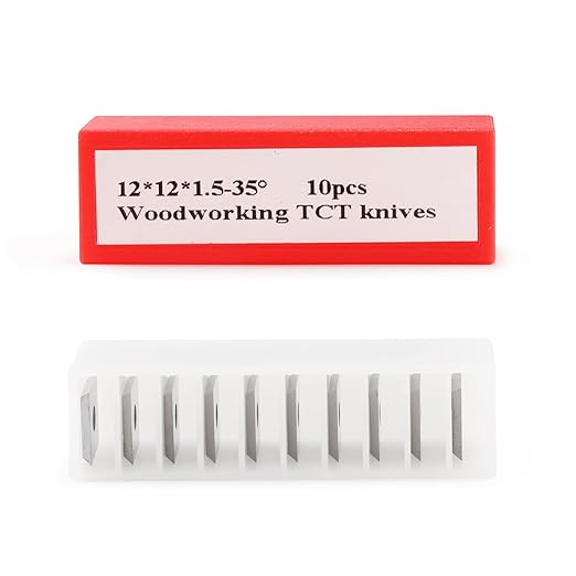 Set de 10 placute amovibile vidia, de strunjire, pentru prelucrarea lemnului, 12 x 12 x 1,5 mm, frezare 35 grade, pentru strung si dalta