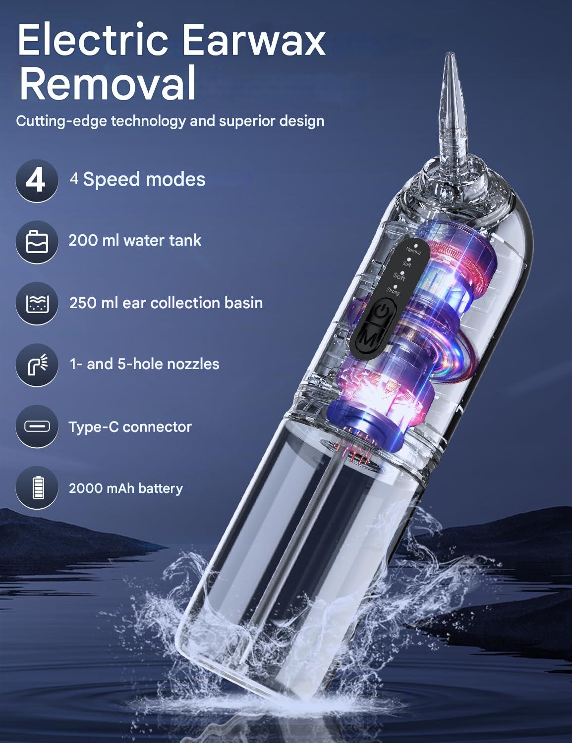 Dispozitiv de curatat urechi AZHE reincarcabil, indepartator cerumen cu camera 1080P si LED, 4 moduri curatare, baterie 2000 mAh, IP67, 10 capete incluse, otoscop wireless, compatibil Android/iOS, pentru adulti, curatare eficienta si sigura