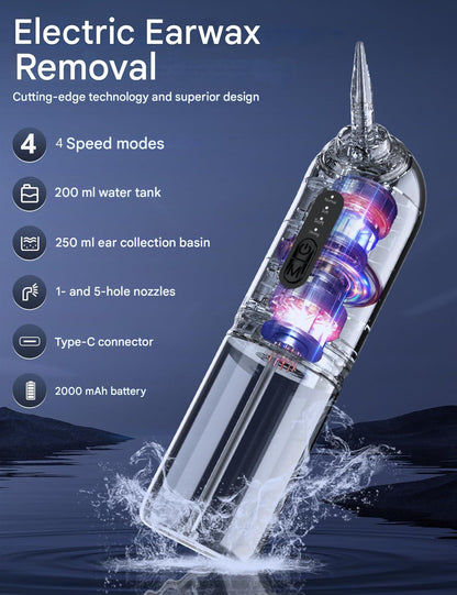 Dispozitiv de curatat urechi AZHE reincarcabil, indepartator cerumen cu camera 1080P si LED, 4 moduri curatare, baterie 2000 mAh, IP67, 10 capete incluse, otoscop wireless, compatibil Android/iOS, pentru adulti, curatare eficienta si sigura
