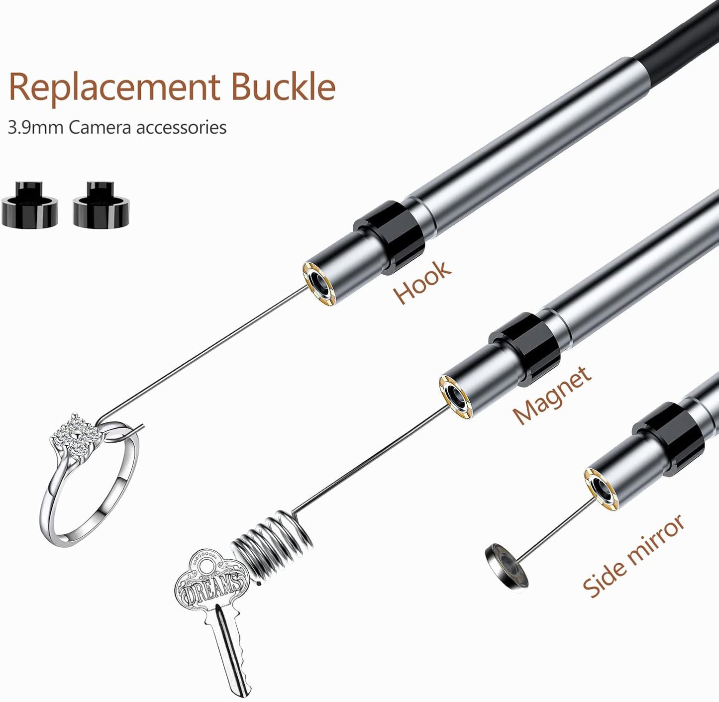 Camera endoscopica, endoscop industrial cu sonda mini 3.9 mm, lumina LED, HD 1080P, ecran 4.3 inch, tub semirigid de 2 m impermeabil IP67, acumulator 2600 mAh, card 32 GB inclus