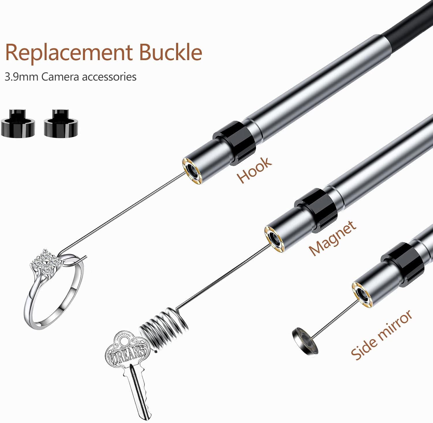 Camera endoscopica, endoscop industrial cu sonda mini 3.9 mm, lumina LED, HD 1080P, ecran 4.3 inch, tub semirigid de 2 m impermeabil IP67, acumulator 2600 mAh, card 32 GB inclus