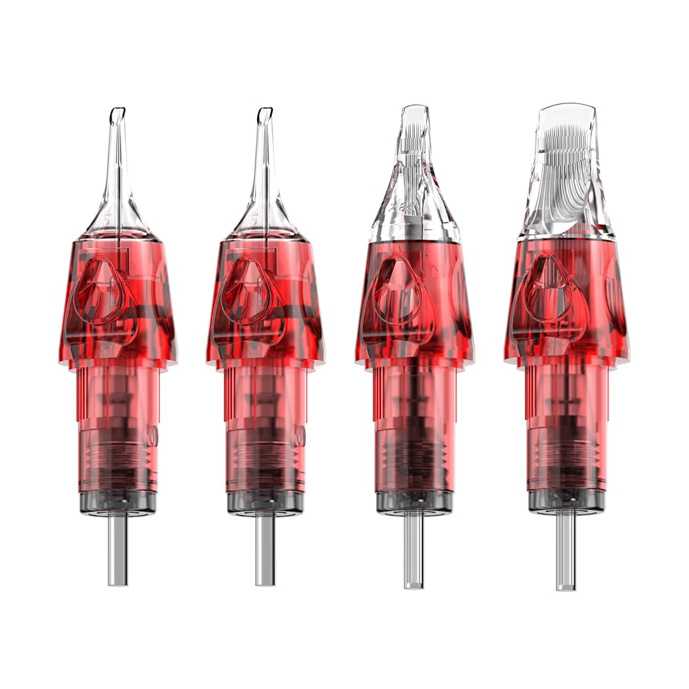 Set 40 ace de tatuat tip cartus, 4 tipuri modul ace 1203RL, 1205RL, 1207RL, 1209RL, din otel inoxidabil 316, pentru linii, contur, umplere, EN04X-40KIT-FF