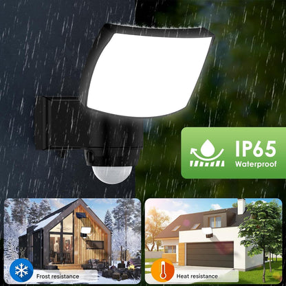 Lampa solara cu telecomanda si senzor de miscare, impermeabila IP65, 3 temperaturi culoare, 3000/5000/7000K, unghi iluminare 120°, cablu de 5 m, pentru garaj, gradina, curte