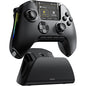 Controler wireless cu programare, display interactiv, butoane microswitch, joystick cu Hall Efect, lumini LED RGB, pentru PC, Switch, iOS, Android, negru