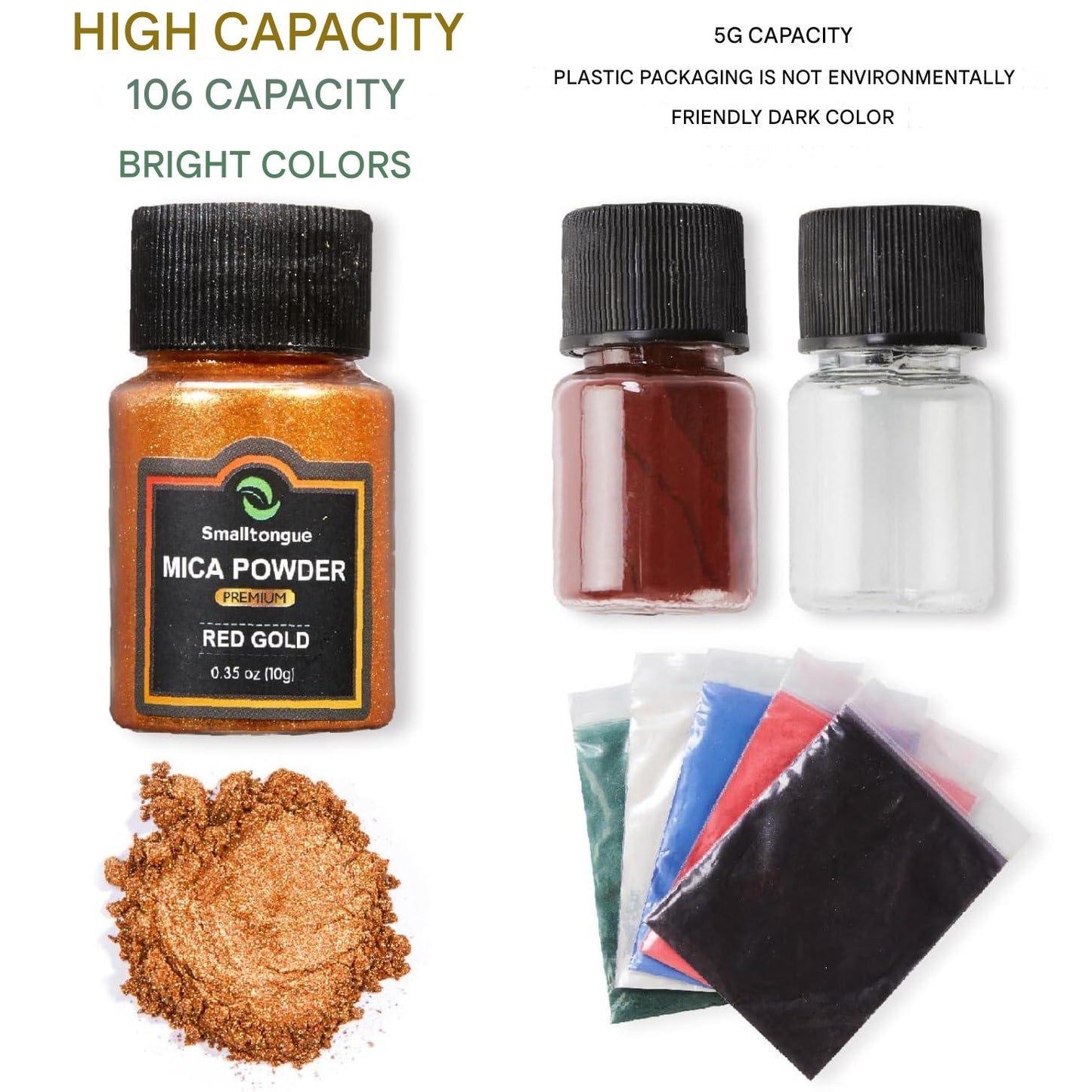 Set de pigmenti de mica, 108 culori, 36 de culori originale (10g), 36 de culori pastelate (10g), 36 pulberi cu sclipici fine (20g), pudra de pigment pentru rasina epoxidica, machiaj, sapun, lac de unghii, lumanari, slime