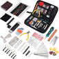 Kit reparatii chitara, 72 piese cu chei inbus, cleste, infasuratori de corzi, pile, surubelnita si accesorii pentru chitara acustica, Ukulele, Bas, Mandolina, Banjo